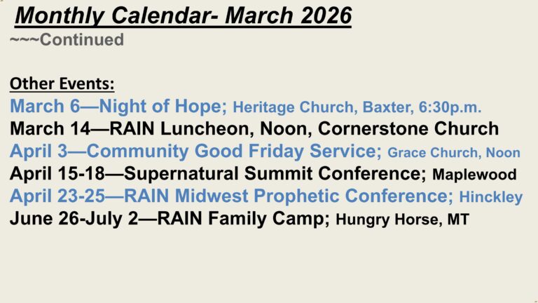 Calendar schedule-2603 March continued